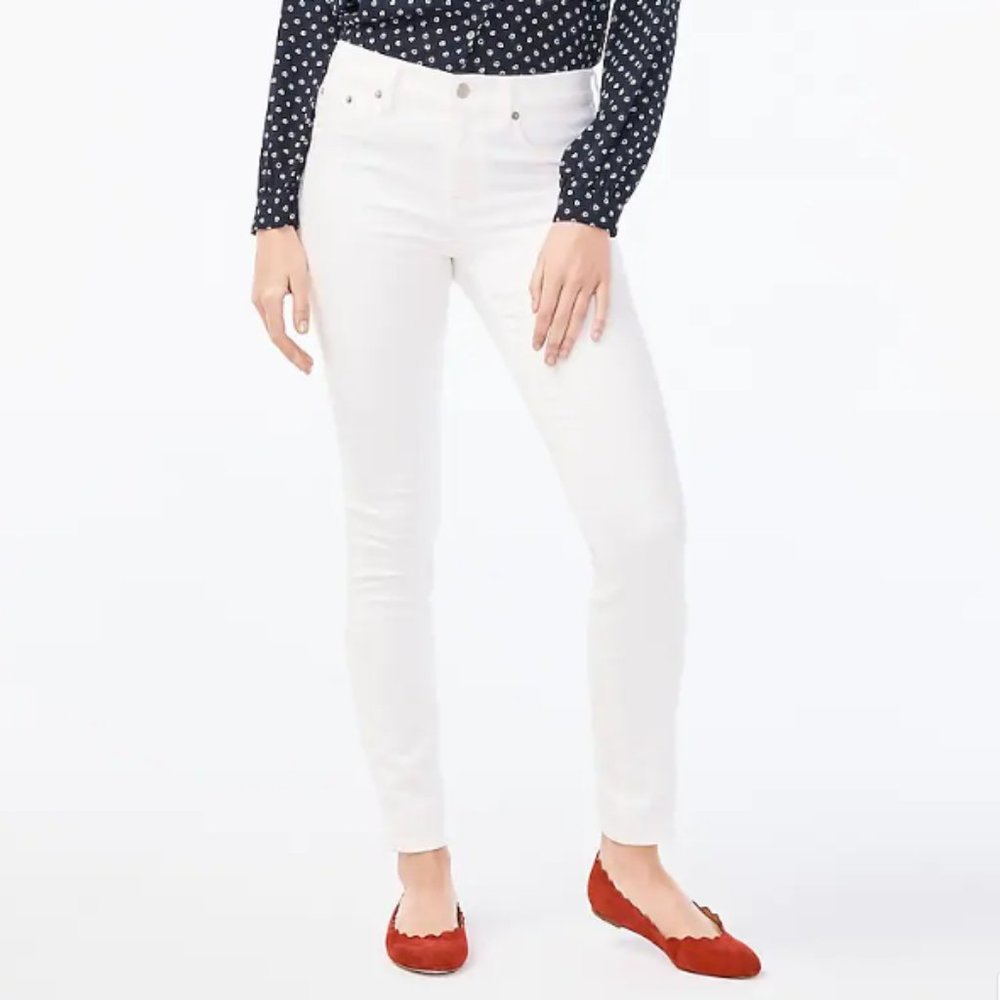 J. Crew Mid-Rise Skinny Jean in White Denim